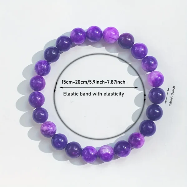 1pc/Love Stone Bracelet 8mm Purple Sugilite Bracelet, accept love, bring happiness jewelry gift – Image 6