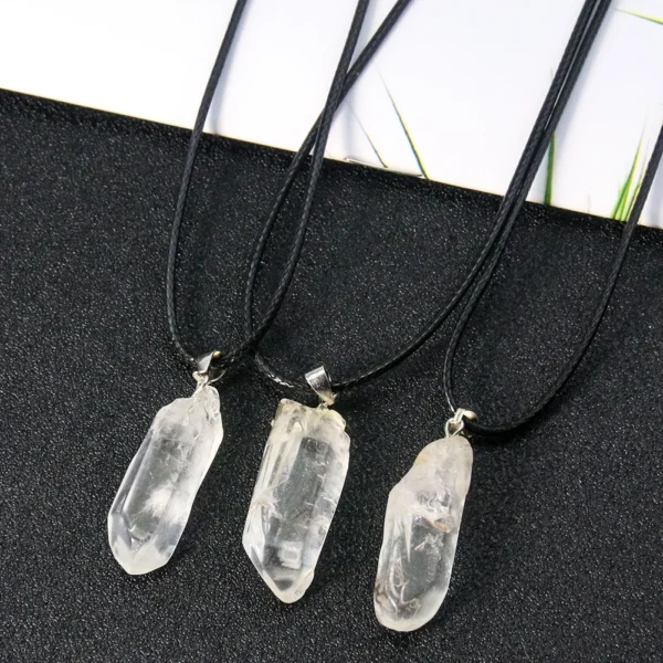 1PC Natural Quartz Crystal Pendant Necklace Energy Healing Reiki Charm Mineral Irregular Raw Stone Pendulum Choker Jewelry Gifts – Image 4