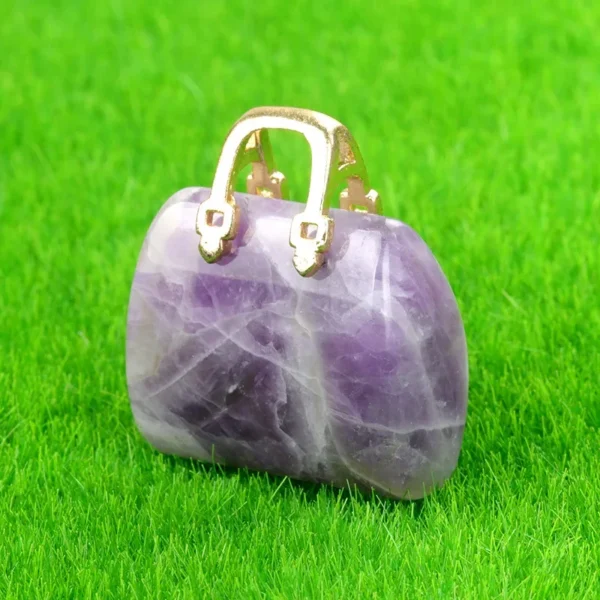 1pc Handbag Model Statue Natural Chakra Semi-precious Stone Quartz Ornament Bag Healing Reiki Figurine Crystals Home Decoration - Image 3