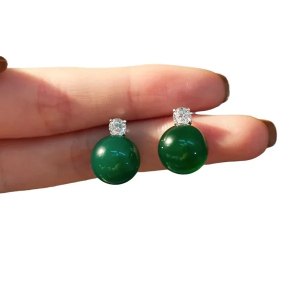 Minar Luxury Green Color Jade Natural Stone CZ Cubic Zirconia Drop Earrings for Women Copper Wholesale Office Career Jewelry - 图片 7