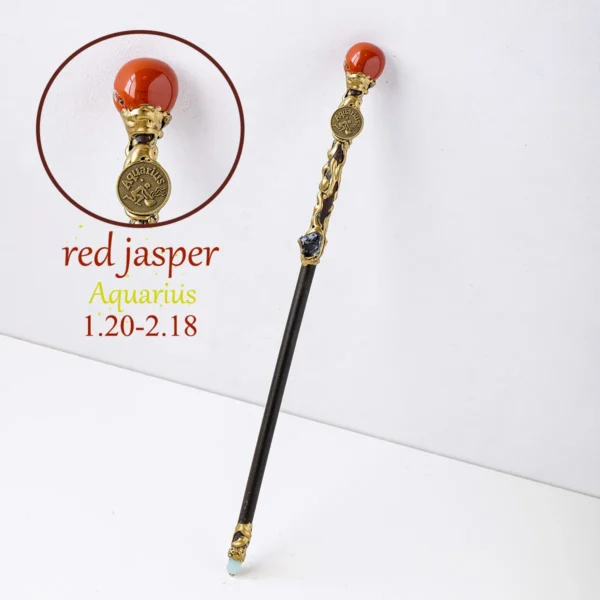 1PC 12 Zodiac Signs Natural Stones Magic Scepter Amethyst Citrine Fairy Lucky Gem Scepter Props Accessories - 图片 10