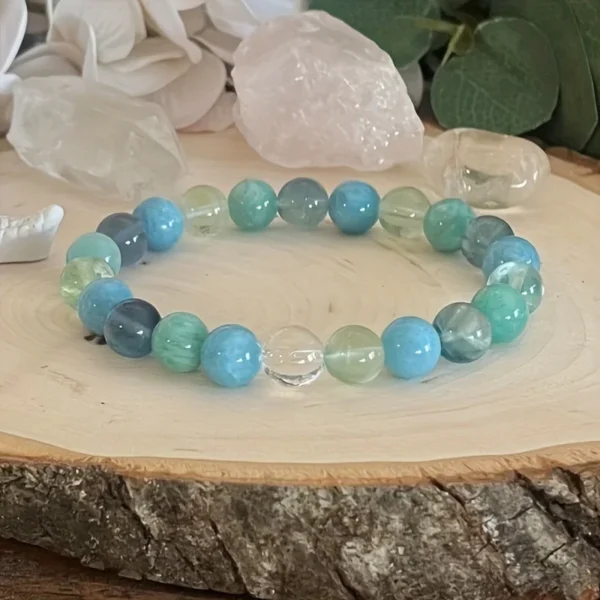 Emotional Healing Beaded Bracelet Agate Stone Crystal Stretch Beaded Bracelet Men Women Casual Healing Bracelet Gift for Friends – Image 3