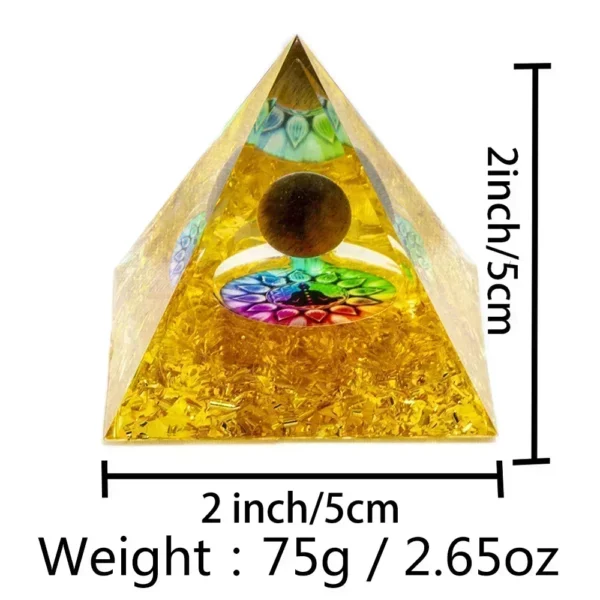 Natural Crystal Energy Generator Pyramid Peridot Amethyst Reiki Healing Chakra Resin Pyramid Egyptian Decor Room Decoration 1pc - immagine 14