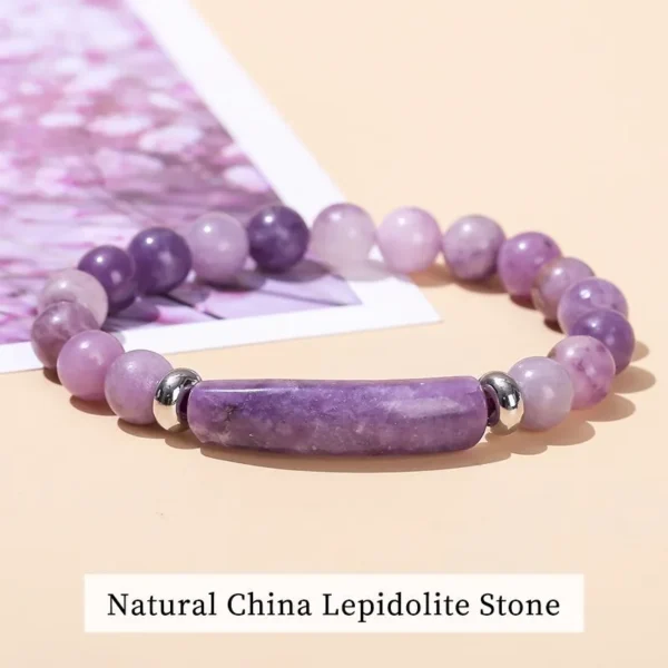 JD Natural Stone Tiger Eye Amethyst Rectangle Bar Charm Bracelet Women Men Healing Stone Powder Crystal Rough Chakra Jewelry - immagine 19