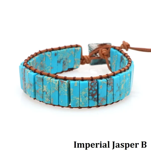 Natural Stone Bohemian Bead Bracelet For Women Men 2 Strands Multilayer Wrap Emperor Turquoise Braided Crystal Jewelry Gift - Imagen 11