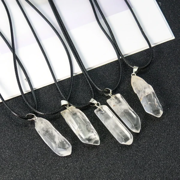 1PC Natural Quartz Crystal Pendant Necklace Energy Healing Reiki Charm Mineral Irregular Raw Stone Pendulum Choker Jewelry Gifts – Bild 5