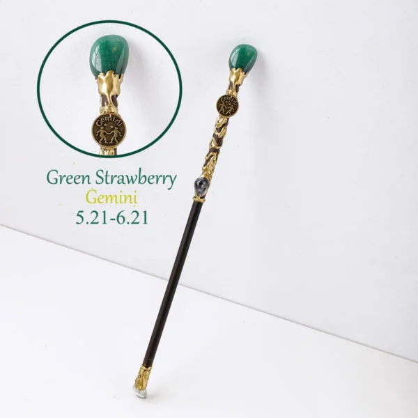 1PC 12 Zodiac Signs Natural Stones Magic Scepter Amethyst Citrine Fairy Lucky Gem Scepter Props Accessories - immagine 3