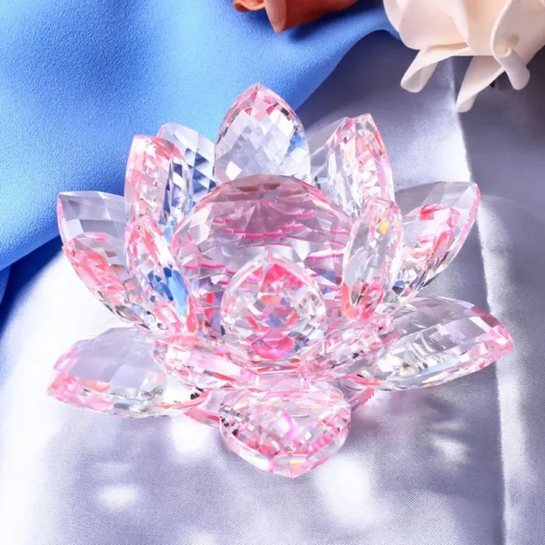 Multi-Color Crystal Lotus Flower Figurine Home Wedding Decor Glass Craft Collection Paperweight Table Ornaments Souvenir Gifts - 图片 7