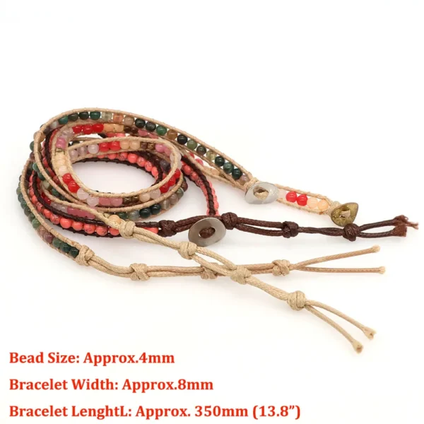 Natural Stone Bohemian Bead Bracelet For Women Men 2 Strands Multilayer Wrap Emperor Turquoise Braided Crystal Jewelry Gift – Image 24