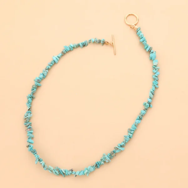 2022 Boho Blue Stone Seed Beads Necklace Baroque Pearl Charm Jewelry Beach Party Fashion Crystal Choker Jewelry - immagine 6