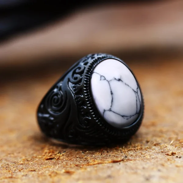 Beier 316L Stainless Steel Vintage White And Tiger Eye Brown Eye Men's Ring Fashion High Quality Jewellery LLBR8-699R - 图片 8