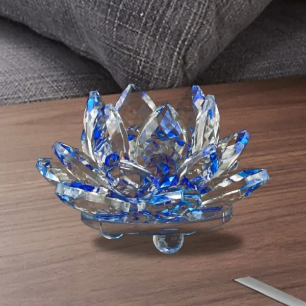 Multi-Color Crystal Lotus Flower Figurine Home Wedding Decor Glass Craft Collection Paperweight Table Ornaments Souvenir Gifts - 图片 11