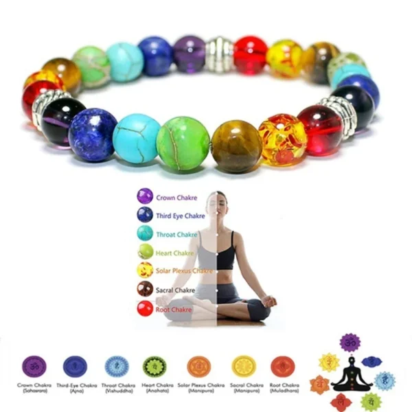 Classic 7 Chakra Beads Bracelet Natural Stone Black Rope Braided Yoga Reiki Healing Balance Bracelets & Bangles Meditation Gift – Image 12