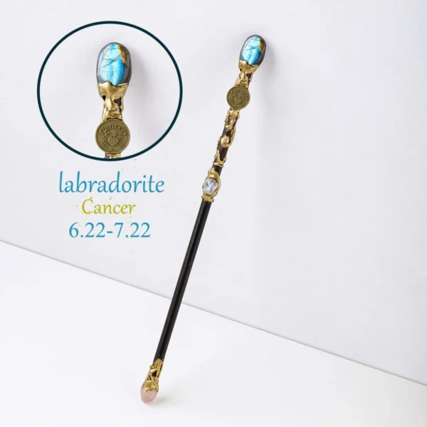 1PC 12 Zodiac Signs Natural Stones Magic Scepter Amethyst Citrine Fairy Lucky Gem Scepter Props Accessories - 图片 4