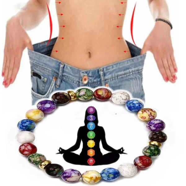 7 Chakras Healing Reiki Stone Bracelet for Women Men Yoga Reiki Healing Energy Beads Volcanic Stone Lose Weight Bangle Jewelry – Image 4