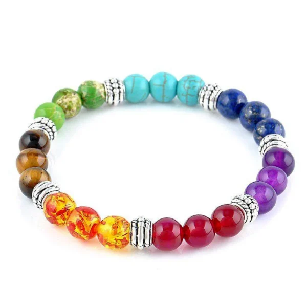 Classic 7 Chakra Beads Bracelet Natural Stone Black Rope Braided Yoga Reiki Healing Balance Bracelets & Bangles Meditation Gift – Image 7