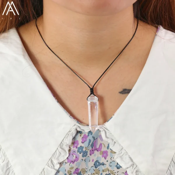 Natural Crystal Double Point Pendant Necklace For Women Fashion Labradorite Amazonite Leather Necklace Boho Jewelry Gift Bijoux - Image 15