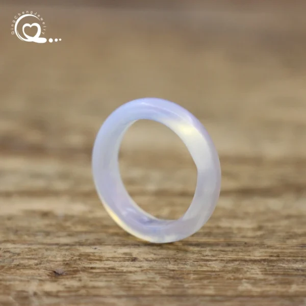 Healing Crystal Band Rings Natural Stone Quartz Agates Jaspers Dainty Finger Solid Ring Women Fashion Minimalist Jewelry,QC4209 - 图片 9