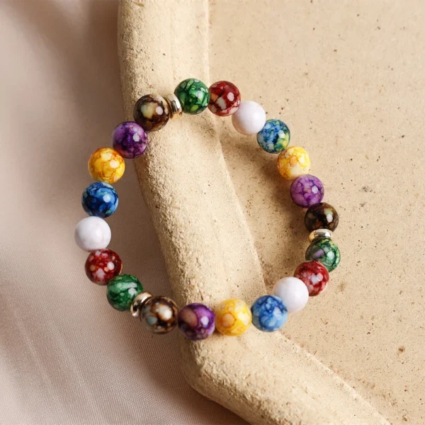 7 Chakras Healing Reiki Stone Bracelet for Women Men Yoga Reiki Healing Energy Beads Volcanic Stone Lose Weight Bangle Jewelry - 图片 8