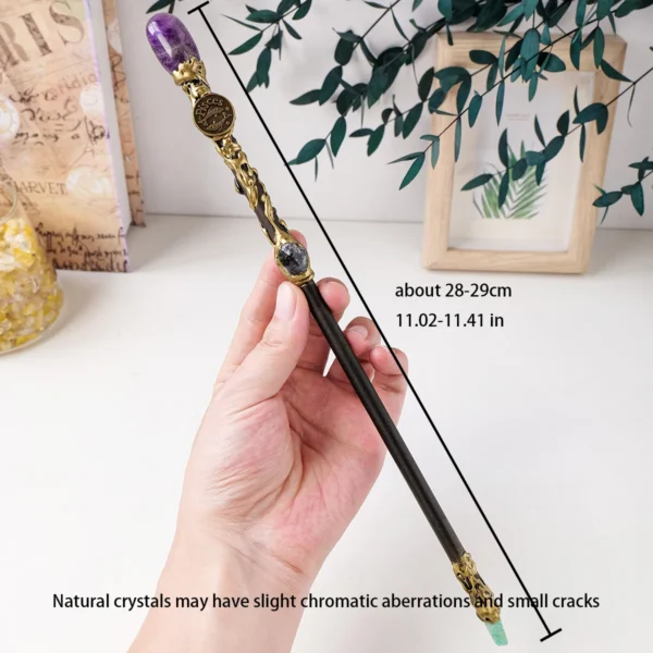 1PC 12 Zodiac Signs Natural Stones Magic Scepter Amethyst Citrine Fairy Lucky Gem Scepter Props Accessories - Imagen 15