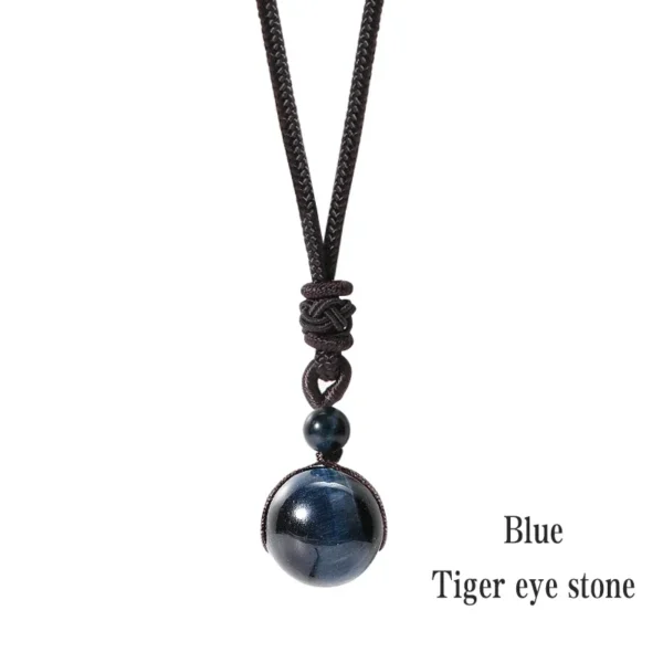 Healing Crystals Necklace Natural Tiger Eye Amethyst Lucky Blessing Protection Chakra Beads Stone Pendant for Women Men - immagine 5